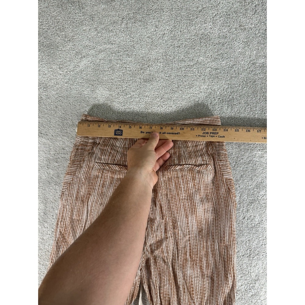 Free People Slouchy Utility Linen Striped Pants Boho Casual Drawstring Waist 4‎ - Picture 6 of 9